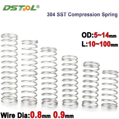 304 Stainless Steel Compression Spring Steel Wire Diameter 0 8mm 0 9mm