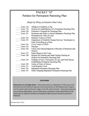 Fillable Online Co Mineral Mt PACKET H Petition For Permanent Parenting