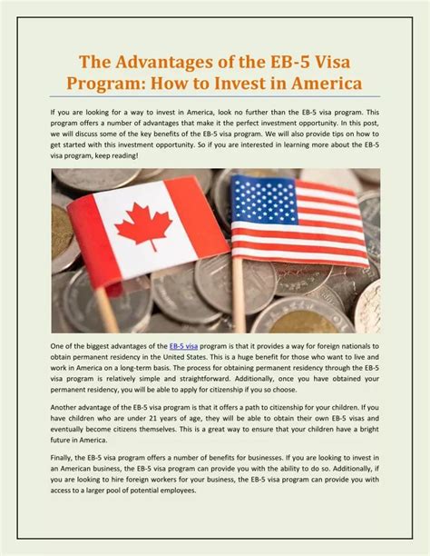 Ppt The Advantages Of The Eb 5 Visa Program How To Invest In America