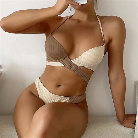 Costume Da Bagno Donna Costume Da Bagno Push Up A Vita Alta Bikini Sexy