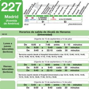 Horarios De Autob S Madrid Alcal De Henares San Fernando De