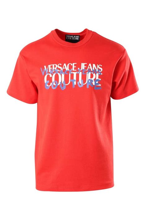 Versace Jeans Couture Camiseta Roja Doble Logo Entrelazado Bls Fashion