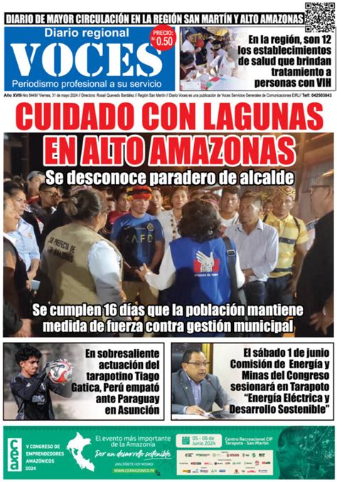 Portada Viernes 31 De Mayo 2024 Diario Voces