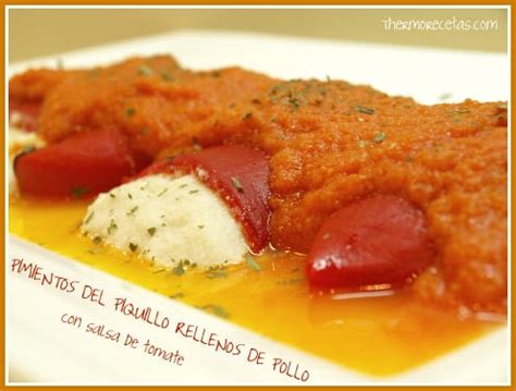 Pimientos Del Piquillo Rellenos De Pollo Con Salsa De Tomate