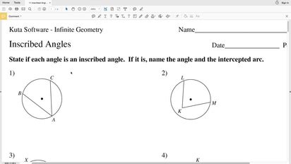 KutaSoftware Geometry Inscribed Angles Part 1 Gwinnett Online