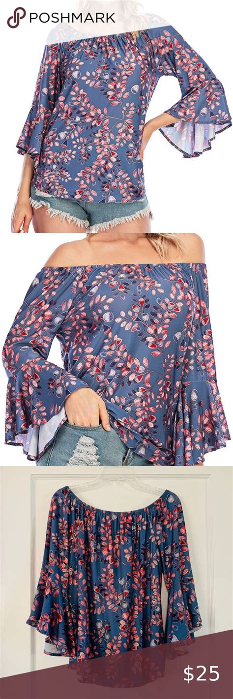 Nwt Off Shoulder Boho Floral Print Flare Sleeves Clothes Design