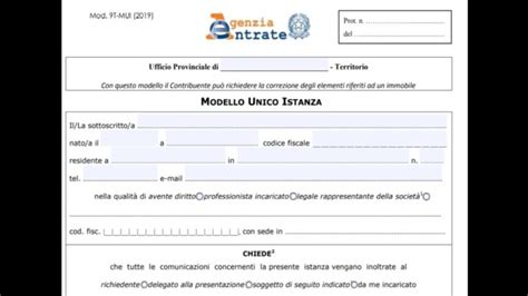 Modello Di Istanza In Autotutela All Agenzia Delle Entrate Fac Simile