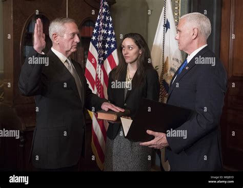 Marine Corps General James Mattis Is Sworn In As Defense Secretary By