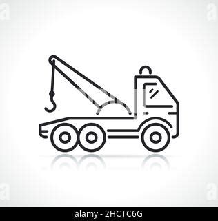 Tow Truck Linear Icon Thin Line Illustration Evacuator Car Wrecker