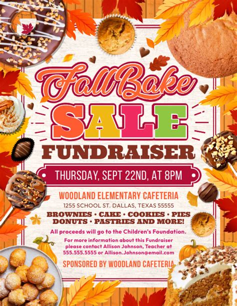 Fall Bake Sale Fundraiser Flyer Template Postermywall