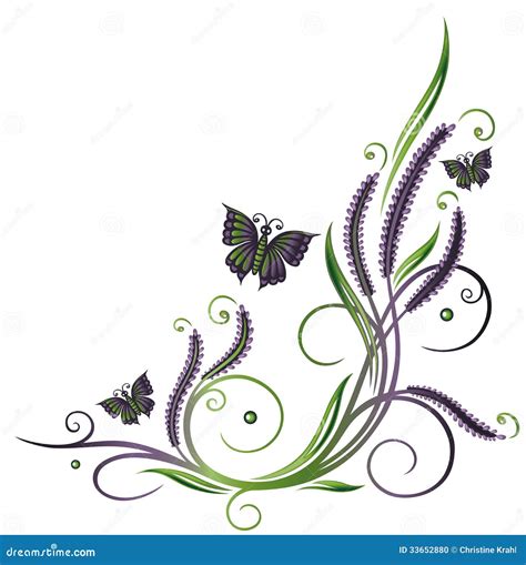 Lavender, Flowers, Butterflies Stock Vector - Illustration of flora ...