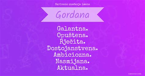 Skriveno značenje imena Gordana | Namious
