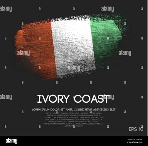 Ivory Coast Flag Made Of Glitter Sparkle Brush Paint Vector Stock