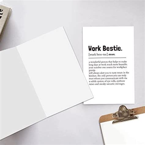 Work Bestie Definition Card Funny Birthday Card For Coworker Her