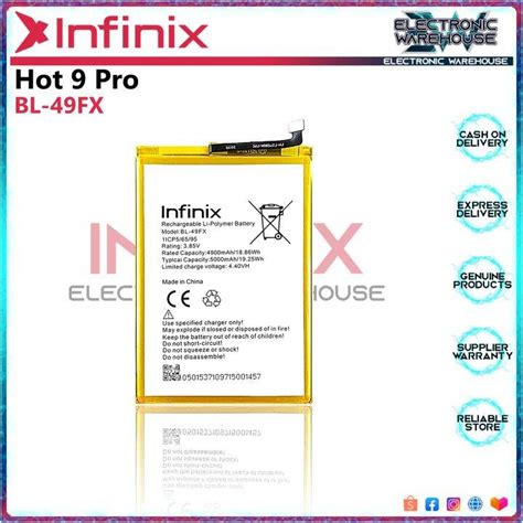 Battery For Infinix Hot 9 Pro Model BL 49FX 5000mAh Capacity Lazada PH