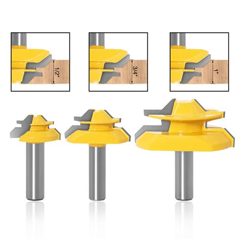 Bgageg Miter Router Bit Set 45 Degrees Lock Joint Router Bits Wood