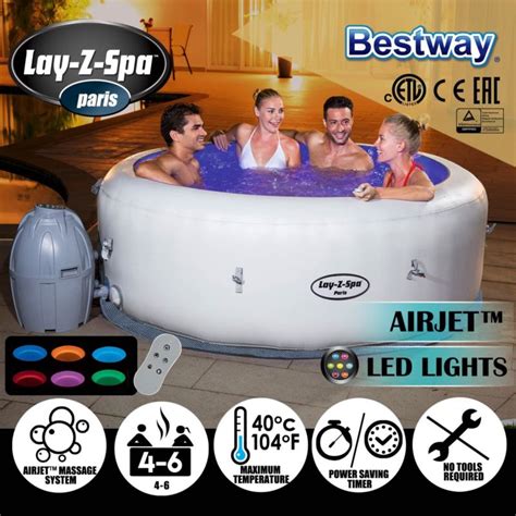Bestway Inflatable Lay Z Spa Massage Hot Tub Portable Outdoor Bath People For Sale From