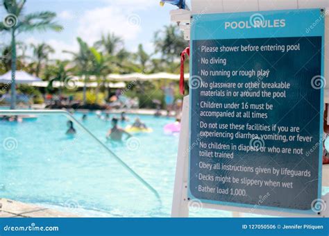 Pool Rules Signage stock photo. Image of private, relaxation - 127050506