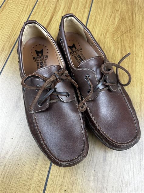 MENS MEPHISTO SPINNAKER AIR RELAX BOAT SHOES BROWN LACE UP SIZE US 11