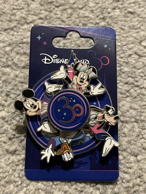 Disneyland Paris Th Anniversary Spinner Pin Mickey Minnie Pluto Goofy