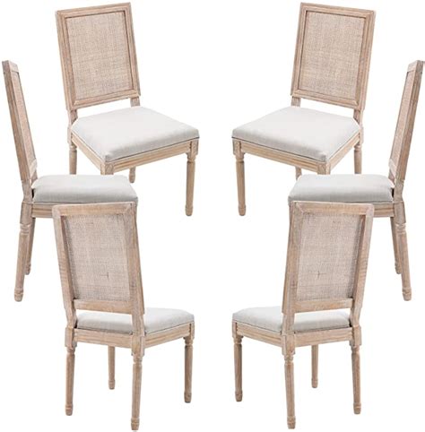 Amazon Guyou Farmhouse Dining Chairs Set Of 6 Upholstered Dining