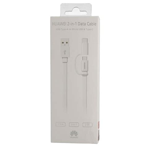 Huawei 2-in-1 Data Cable - USB-A to Micro USB & Type-C - 1.5m - White ...