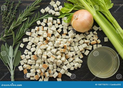 Thanksgiving Stuffing Ingredients Stock Photo - Image of cooking, fresh ...