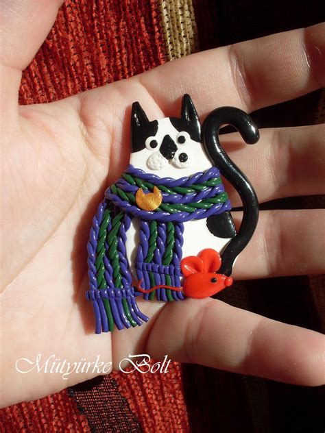 Cat Brooch Cat Brooch Polymer Clay Creations Cats World Magnets