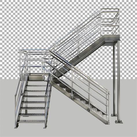 Escaleras De Acero Sobre Un Fondo Transparente Generado Por Ai