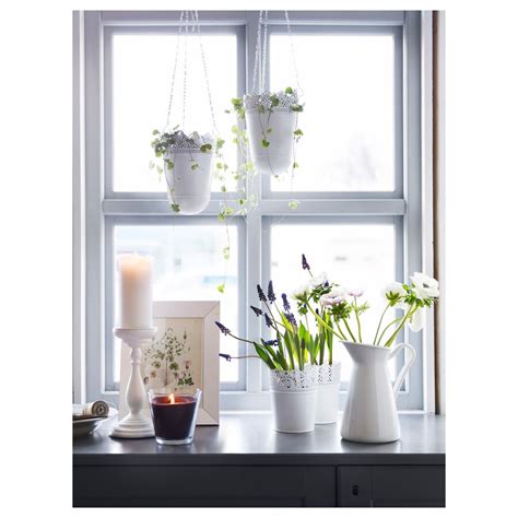 Skurar Hanging Planter Off White Indooroutdoor Off White Ikea