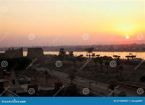 Unique Sunset At Luxor Aswan Egypt Beautiful Sunset Over The Nile