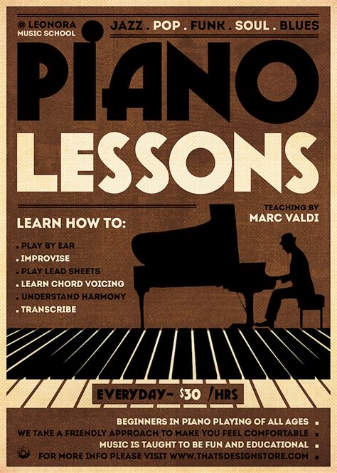 Piano Lessons Flyer Template Party Flyers For Photoshop