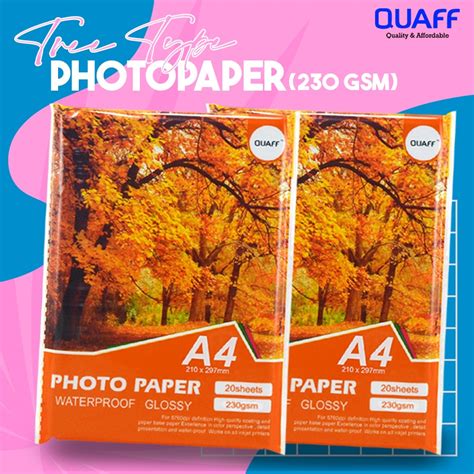 Quaff Tree Type Inkjet Photo Paper Glossy Gsm A Size Sheets