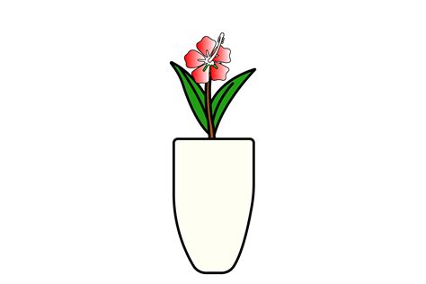 Beautiful White Potted Pink Flowers Graphic By Alifart Smg Creative