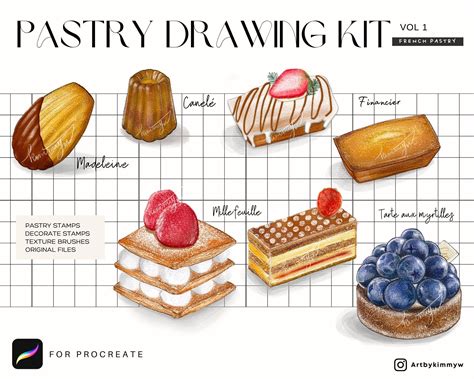 French Pastries Drawings