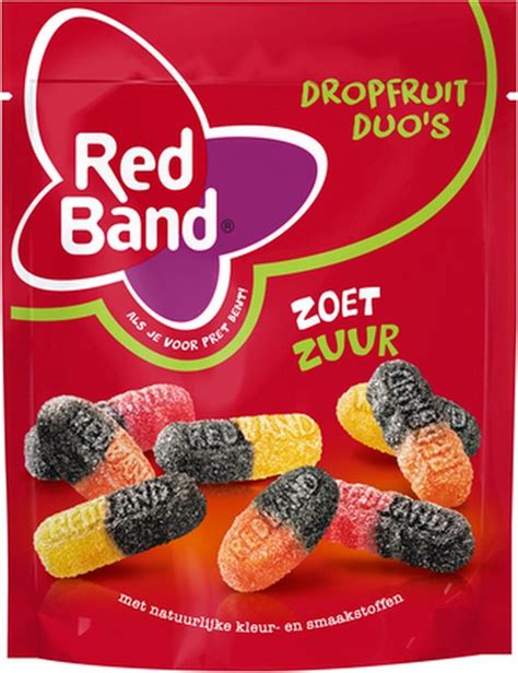 Red Band Dropfruit Duos Zoet Zuur 10 X 225 Gram Bol