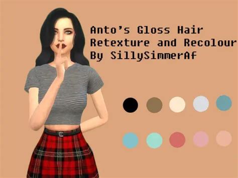 The Sims Resource Anto`s Gloss Hair Retextured And Recoloured By