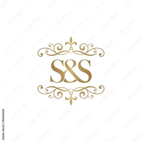 Sands Initial Logo Ornament Ampersand Monogram Golden Logo Stock Vector