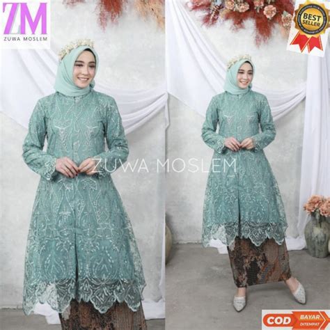 Jual Zm Setelan Kebaya Tunik Busui Kebaya Tille Kebaya Modern