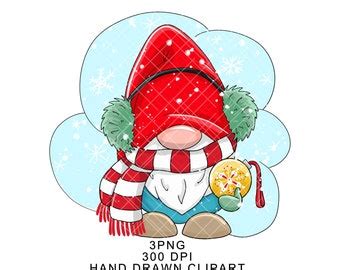 Hot Cocoa Gnome Png Winter Clipart Digital Christmas Gonk Waterslide