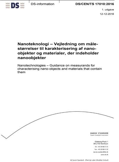 DS CEN TS 17010 2016 Nanotechnologies Guidance On Measurands For