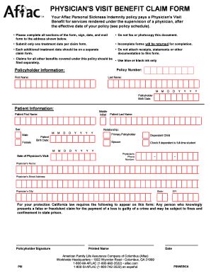 Aflac Claim Forms Printable | TUTORE.ORG - Master of Documents