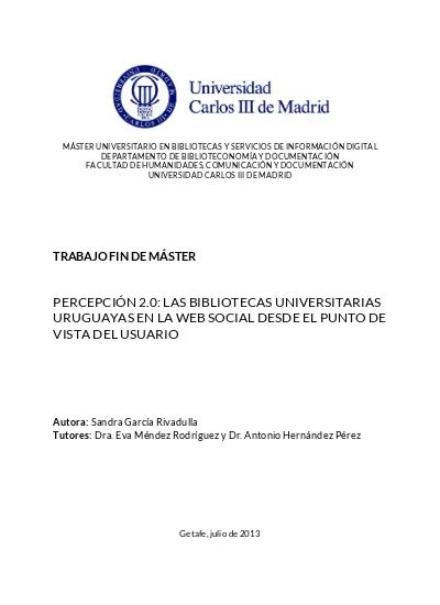 Conclusiones y consideraciones finales Percepción 2 0 Las