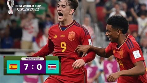 Hasil Akhir Spanyol Vs Kosta Rika Fifa Word Cup Qatar 2022 YouTube