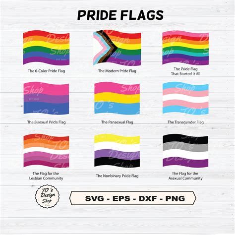 9 Lgbtq Flags Pride Printable Cut Fileslgbtq Svg Bundle Pride Flags