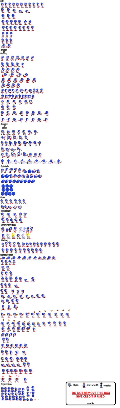 Ultimate Sonic Sprite Sheet