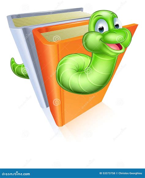 Cartoon Bookworm Cute Worm Nerd Character With Big Eyes Glasses And