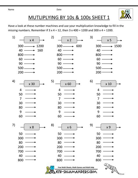 Multiplying Decimals By 10 100 And 1000 Worksheets