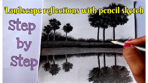 How To Draw Easy Landscape Reflections With Pencil Easy Sketch Of