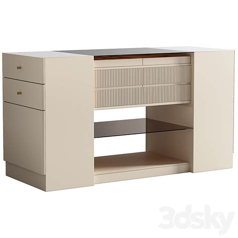 Modern Off White Dresser with Doors - Other - 3D model